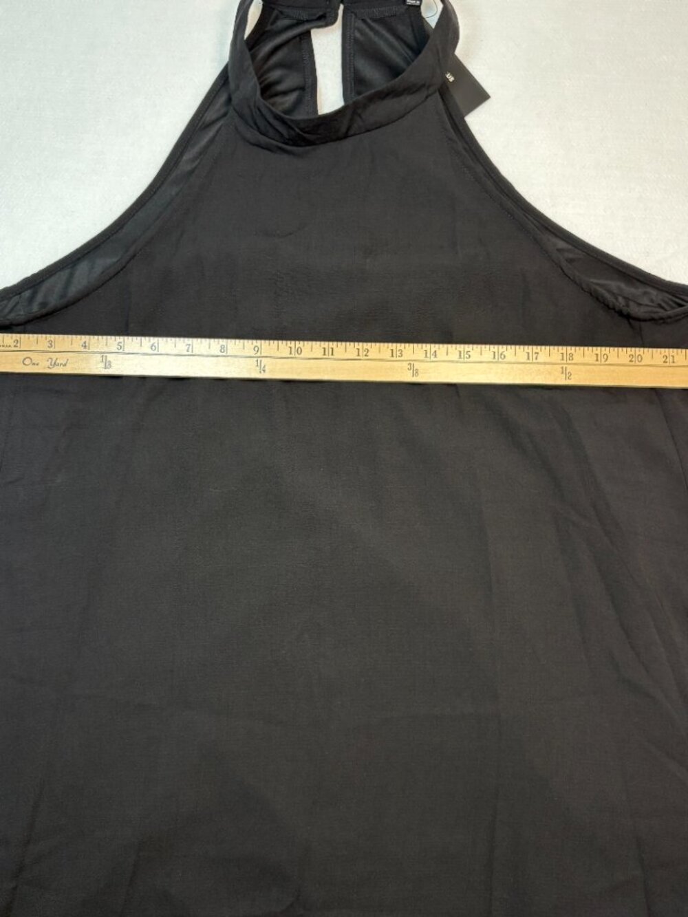 LULUS Black Halter Dress High Neck Flowy Shift Edgy Cocktail Chic Whimsigoth XL - Picture 7 of 9